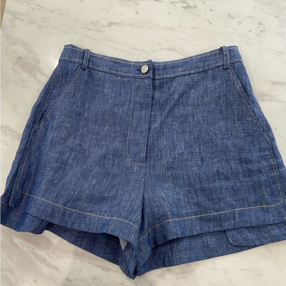 Alexis blue linen Jean shorts size Medium